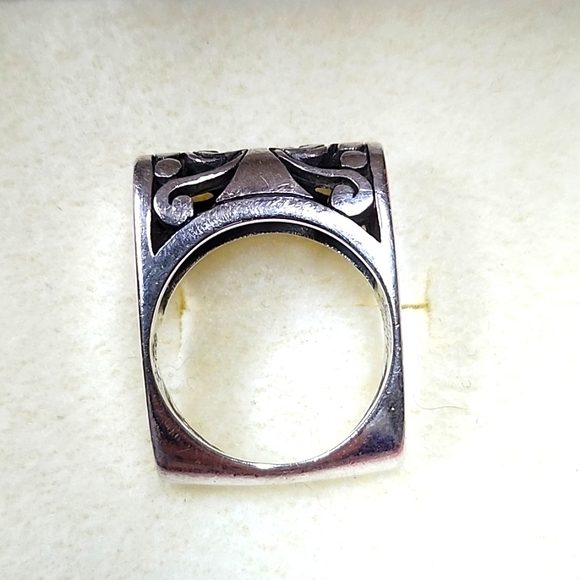 Handmade silver square ring - Picture 2 of 5